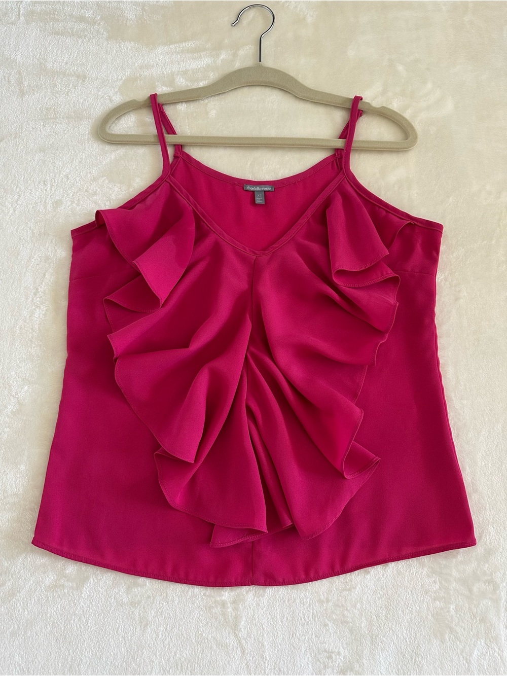 Charlotte Russe Magenta Ruffle Spaghetti Strap Camisole XS